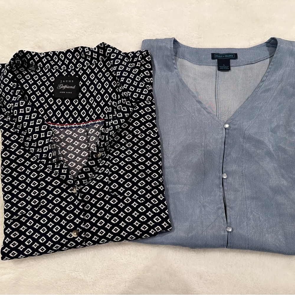 Select + Trend Short Sleeve Button Up Blouse